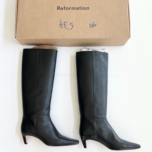 Reformation Shoes - New REFORMATION Remy Knee Boot Black Leather Knee-High Women's SIZE 9
